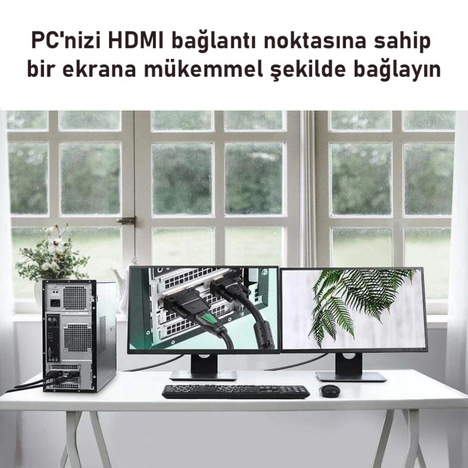 Ugreen 24+1 DVI to HDMI Dönüştürücü Adaptör