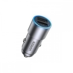 Ugreen 24W Alüminyum 2 Portlu USB Araç İçi Çakmaklık Şarj Cihazı