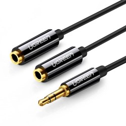 Siyah Ugreen 3.5mm Aux Stereo Kulaklık Çoklayıcı Kablo Siyah