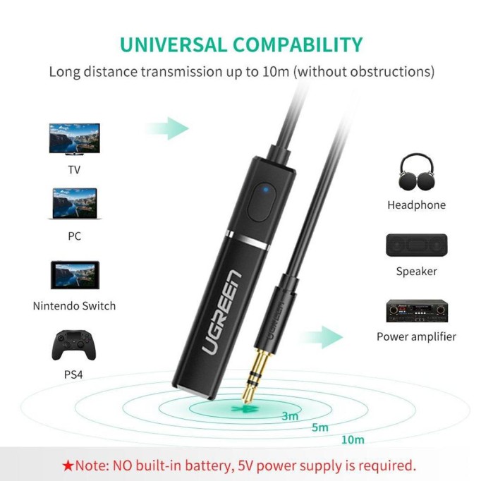 UGREEN 3.5mm Bluetooth Transmitter Verici UGREEN 3.5mm Bluetooth Transmitter Verici