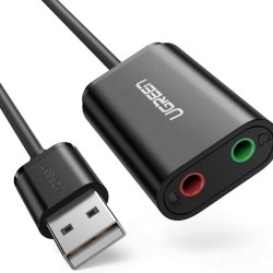 UGREEN 3.5mm Harici USB Ses Kartı Siyah