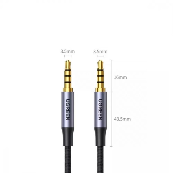 Ugreen 3.5mm Hi-Fi Erkek to Erkek TRRS Aux Ses ve Mikrofon Kablosu 1.5 Metre