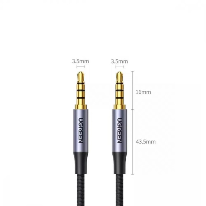 Ugreen 3.5mm Hi-Fi Erkek to Erkek TRRS Aux Ses ve Mikrofon Kablosu 2 Metre