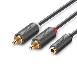 Ugreen 3.5mm Jack Girişi Aux to 2 RCA Ses Aktarma Kablosu