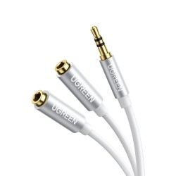 Beyaz Ugreen 3.5mm TRS Kulaklık Çoklayıcı Y Kablo Beyaz
