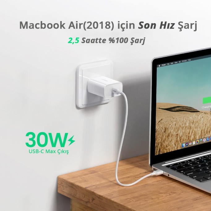 Ugreen 30W Type-C PD Hızlı Şarj Cihazı