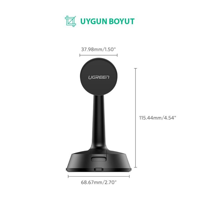 UGREEN 360° Araç İçi Vantuzlu Manyetik Telefon Tutucu