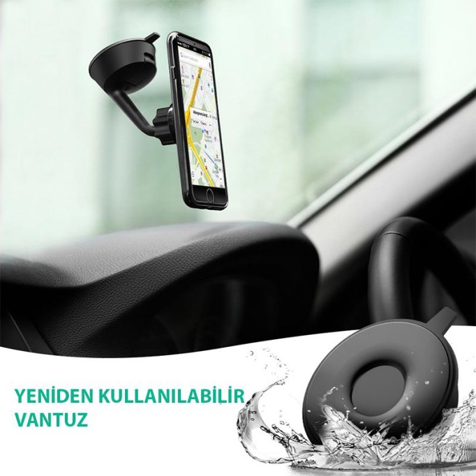 UGREEN 360° Araç İçi Vantuzlu Manyetik Telefon Tutucu