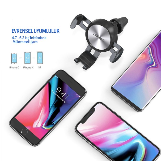UGREEN 360 Derece Mekanik Araç İçi Telefon Tutucu