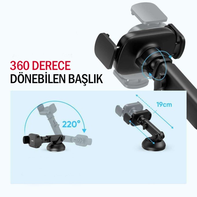 Ugreen 360 Derece Vakumlu Araç İçi Telefon Tutucu