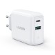 Ugreen 38W Çift Portlu USB-A ve Type-C PD QC Hızlı Şarj Cihazı Beyaz satın al