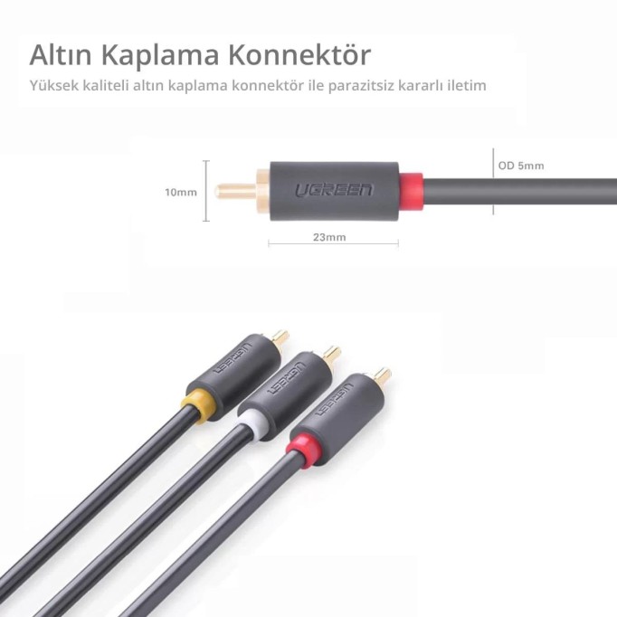 Ugreen 3RCA - 3RCA Ses ve Görüntü Kablosu