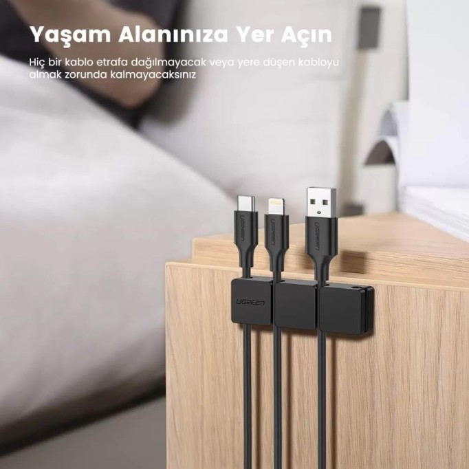 Ugreen 4 + 2 Kanallı Silikon Kablo Düzenleyici Organizer