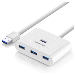 Beyaz Ugreen 4 Portlu USB 3.0 Hub Çoklayıcı Beyaz
