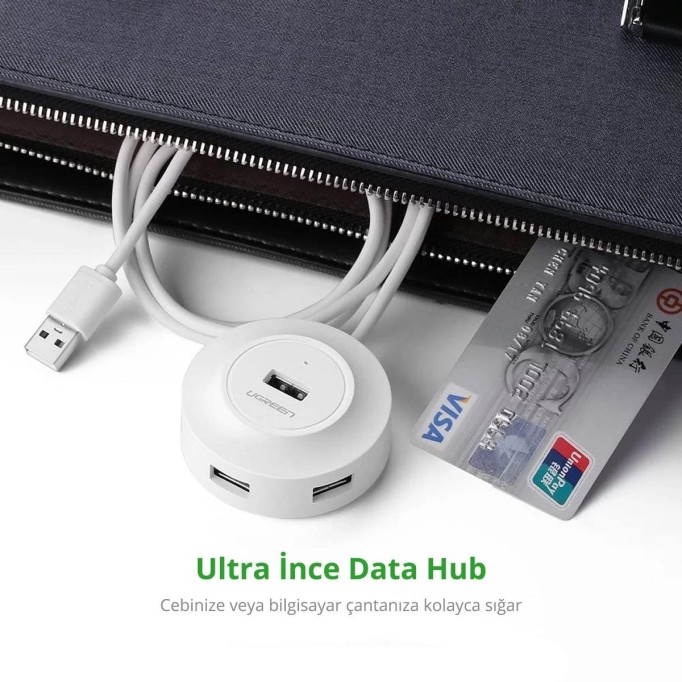 UGREEN 4 Portlu USB Hub Çoklayıcı Beyaz