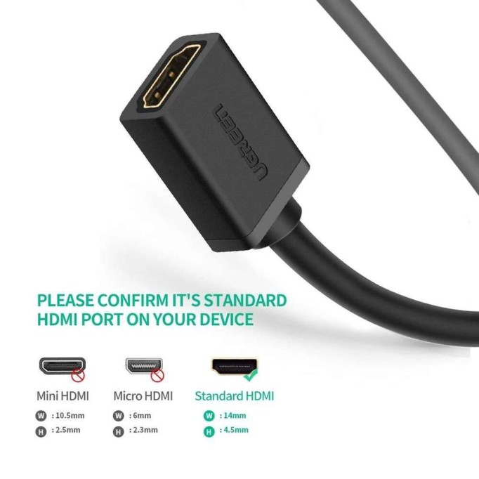Ugreen 4K HDMI Dişi Erkek Uzatma Kablosu 1 Metre Ugreen 4K HDMI Dişi Erkek Uzatma Kablosu 1 Metre
