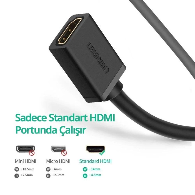 Ugreen 4K HDMI Dişi Erkek Uzatma Kablosu 1 Metre