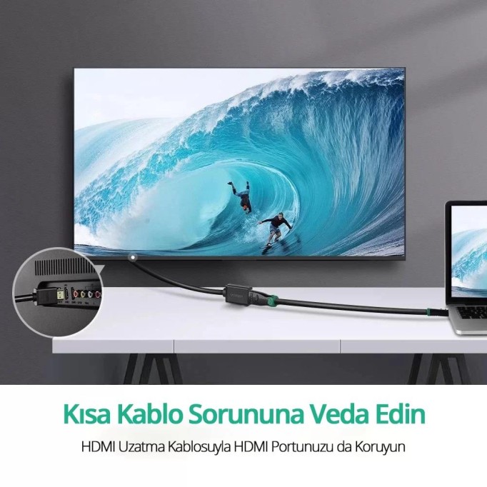 Ugreen 4K HDMI Dişi Erkek Uzatma Kablosu 50 CM