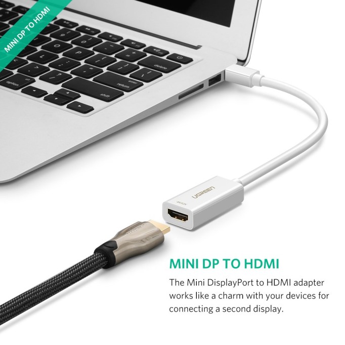 Ugreen 4K Mini Displayport HDMI Dönüştürücü Adaptör Beyaz Ugreen 4K Mini Displayport HDMI Dönüştürücü Adaptör Beyaz