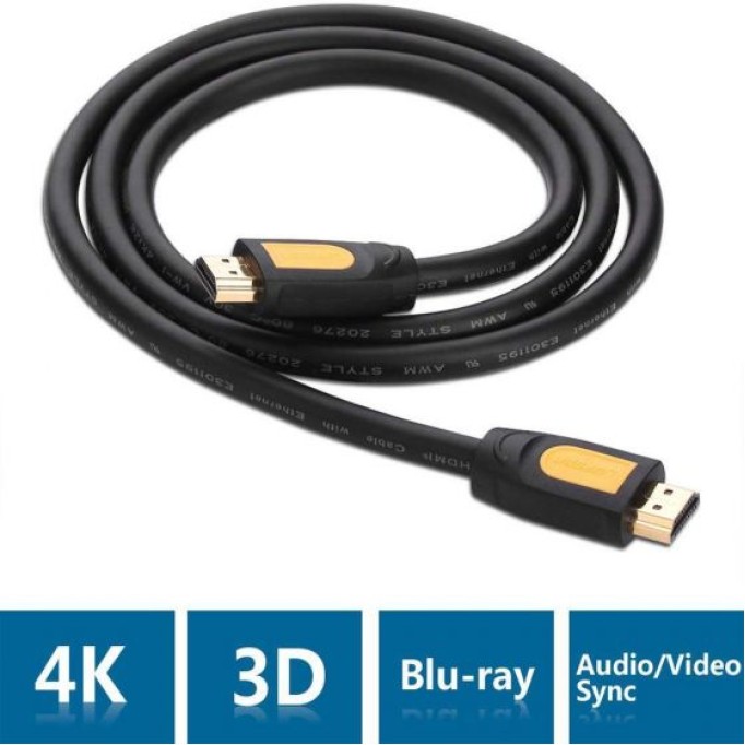 UGREEN 4K Yüksek Hızlı Ethernet ve HDMI Kablosu 1.5 Metre