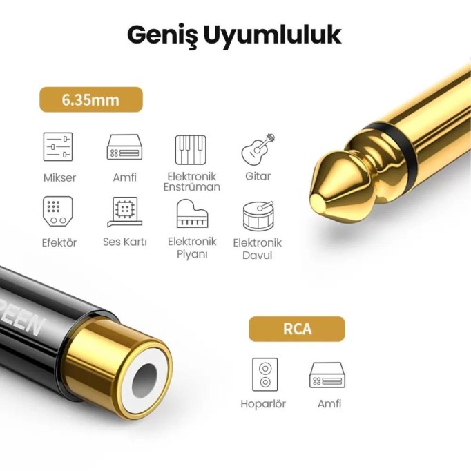 Ugreen 6.35mm to RCA Dönüştürücü Adaptör