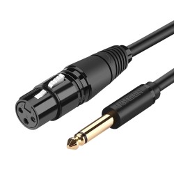 1 Metre Ugreen 6.5mm Jack to XLR Dişi Mikrofon Ses Bağlantı Kablosu 1 Metre