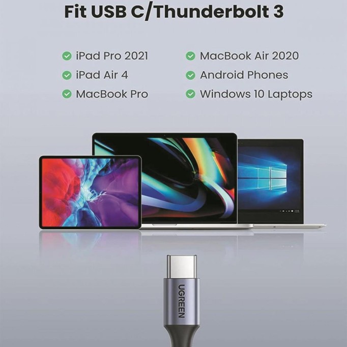 Ugreen 60W PD 3.0 Şarj Destekli ve Type-C Lightning MFi Ses Adaptörü