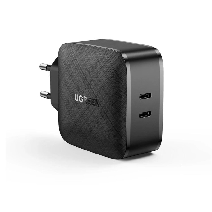 Ugreen 66W 2 Portlu USB-C PD Hızlı Şarj Cihazı Siyah