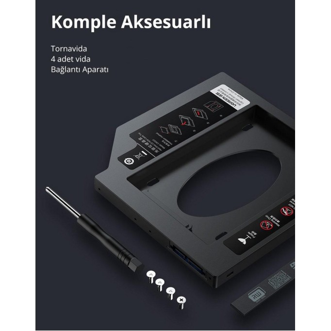 Ugreen 9.5mm Sata 3.0 2.5 inch HDD SSD Caddy Kızak Kutu