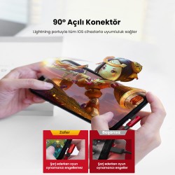 Ugreen 90 Derece Açılı Lightning iPhone Şarj ve Data Kablosu Kırmızı 1 Metre Ugreen 90 Derece Açılı Lightning iPhone Şarj ve Data Kablosu Kırmızı 1 Metre