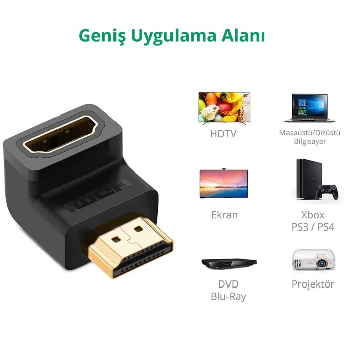 Ugreen 90° HDMI to HDMI Dönüştürücü