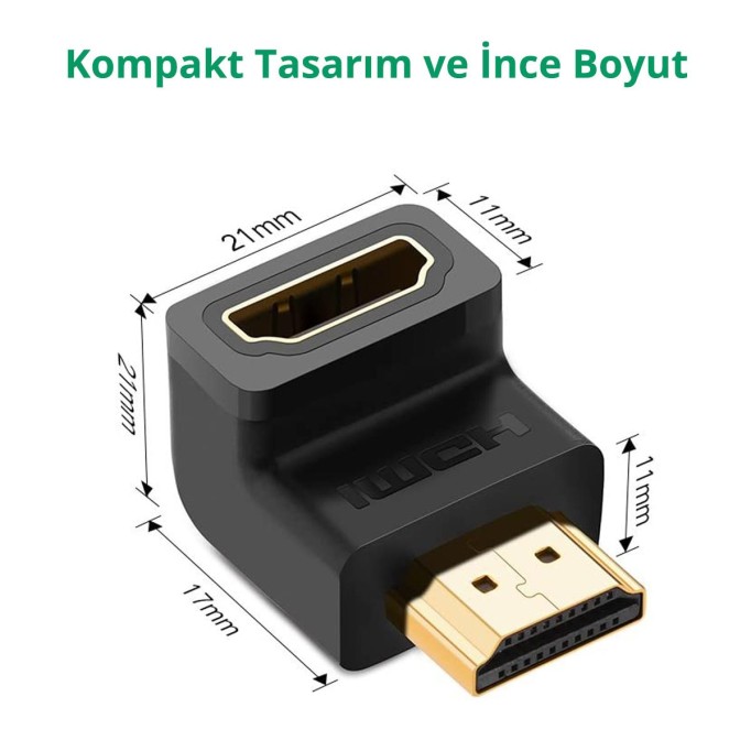 Ugreen 90° HDMI to HDMI Dönüştürücü