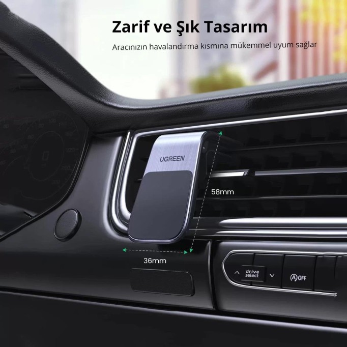 Ugreen Araç içi Alüminyum Mıknatıslı Havalandırma Izgarası için Telefon Tutucu