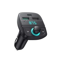 Ugreen Bluetooth 5.0 PD QC 3.0 Micro SD TF Kart Okuyuculu Araç Çakmaklık Şarj Cihazı FM Verici Transmitter