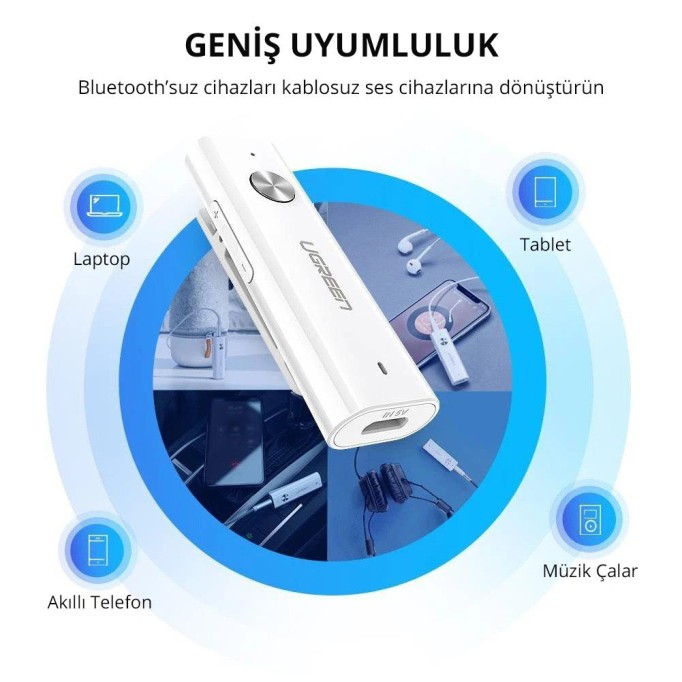 UGREEN Bluetooth 5.0 Taşınabilir 3.5mm Ses Adaptörü