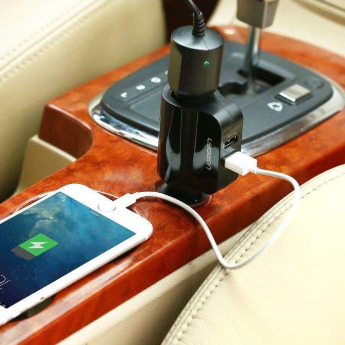 Ugreen Çakmaklık Girişli Çift USB Çıkışlı Araç Şarj Cihazı