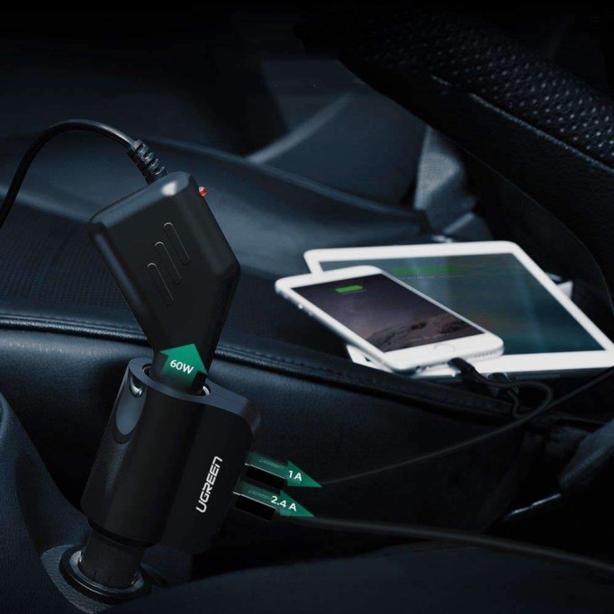 Ugreen Çakmaklık Girişli Çift USB Çıkışlı Araç Şarj Cihazı