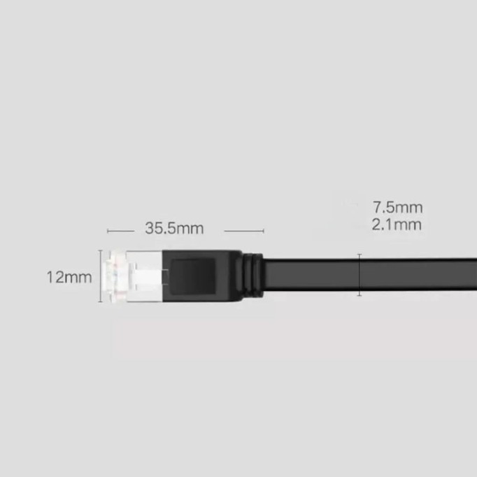 Ugreen Cat6 Flat Pure Copper Metal Konnektör UTP Ethernet Kablosu 10 Metre