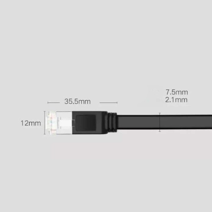 Ugreen Cat6 Flat Pure Metal Konnektör UTP Ethernet Kablosu 2 Metre