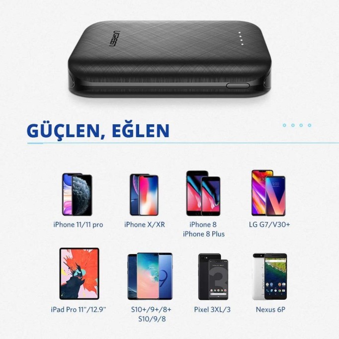 Ugreen Çift USB Çıkışlı 10000mAh Taşınabilir Şarj Cihazı Powerbank