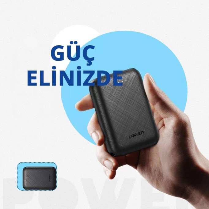 Ugreen Çift USB Çıkışlı 10000mAh Taşınabilir Şarj Cihazı Powerbank
