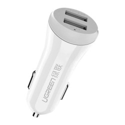 Beyaz UGREEN Çift USB Çıkışlı 17W Araç Şarj Cihazı Beyaz
