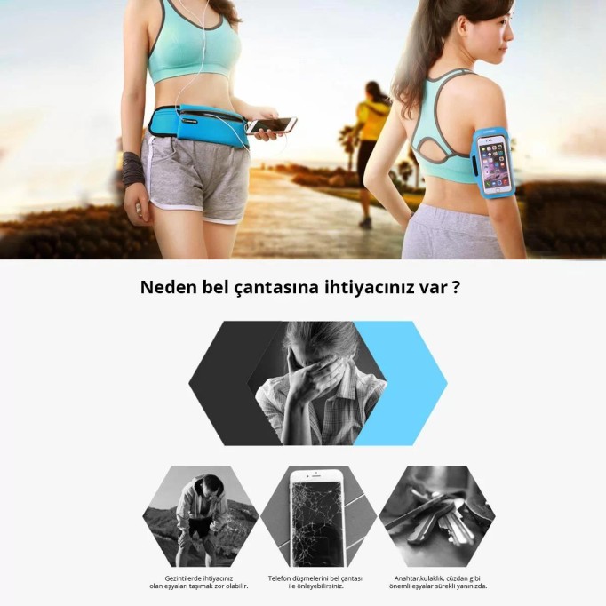 Ugreen Çok Fonksiyonlu Sporcu Bel Çantası Bel Kılıfı Siyah Ugreen Çok Fonksiyonlu Sporcu Bel Çantası Bel Kılıfı Siyah