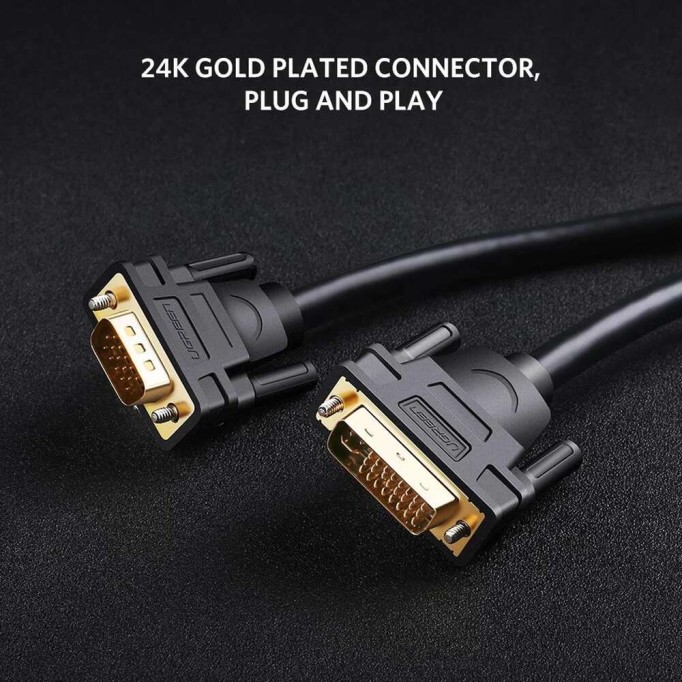 Ugreen DVI 24+5 to VGA Dönüştürücü Görüntü Aktarma Kablosu 1 Metre