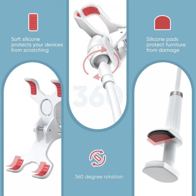 Ugreen Flexible Esnek Yatak Masa Telefon Tutucu Beyaz 90cm Ugreen Flexible Esnek Yatak Masa Telefon Tutucu Beyaz 90cm