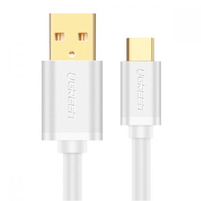 UGREEN Gold Plated USB Type-C Şarj Kablosu Beyaz / 300 Cm