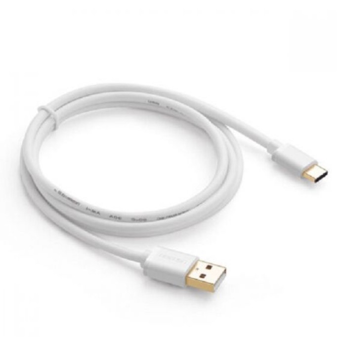 UGREEN Gold Plated USB Type-C Şarj Kablosu Beyaz / 300 Cm
