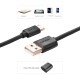 UGREEN Gold Plated USB Type-C Şarj Kablosu Siyah / 200 Cm