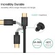 UGREEN Gold Plated USB Type-C Şarj Kablosu Siyah / 25 Cm