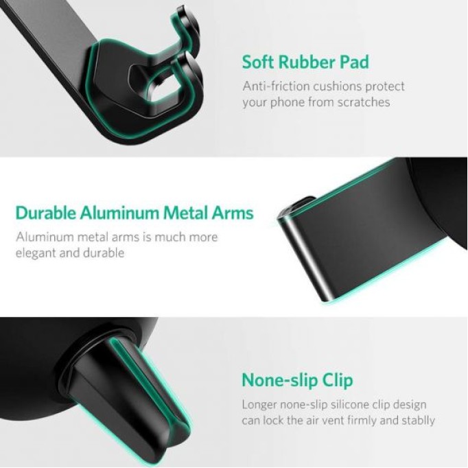 UGREEN Gravity Araç İçi Havalandırma Telefon Tutucu Gümüş